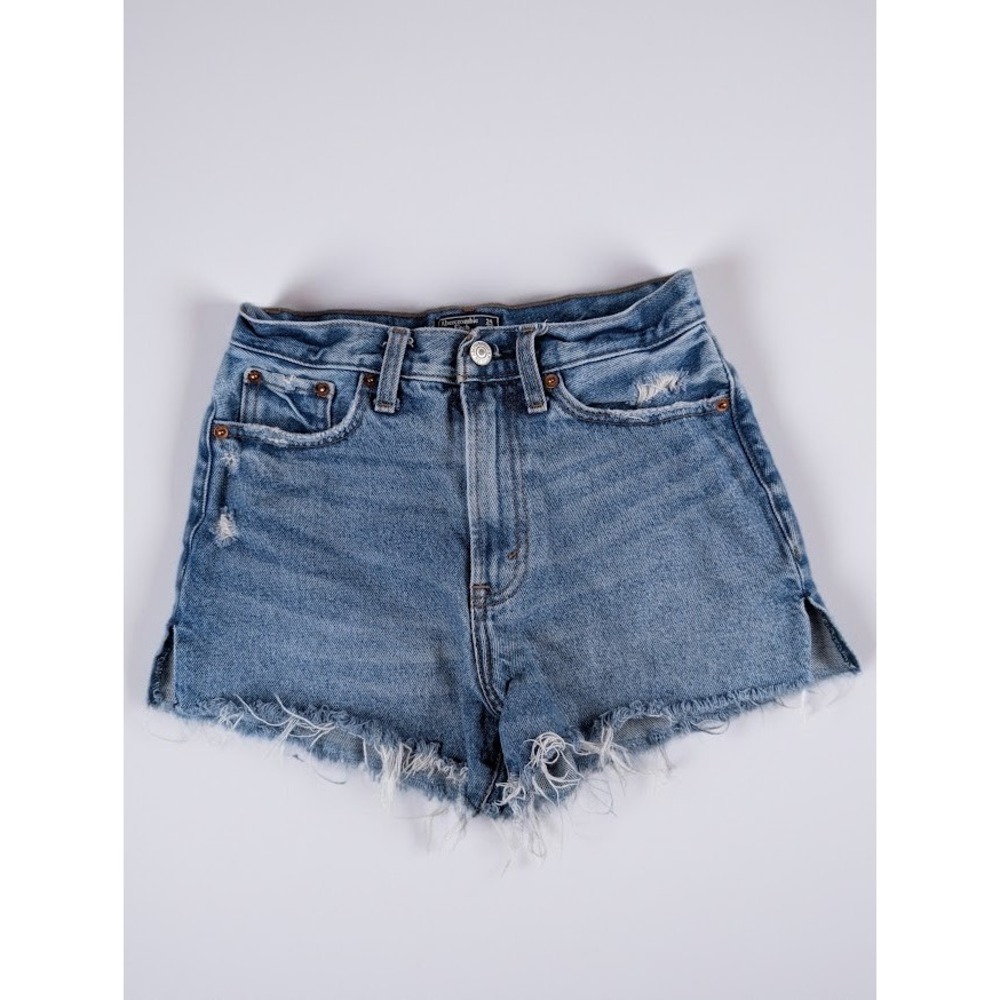 Abercrombie & Fitch Annie High Rise Denim Shorts Women's Medium 00/24 Distressed
